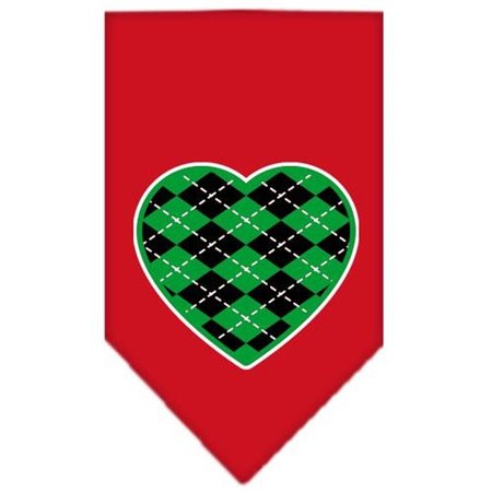 UNCONDITIONAL LOVE Argyle Heart Green Screen Print Bandana Red Large UN847735
